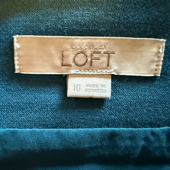 Loft Teal Pencil Skirt - 10 - Picture 3 of 4